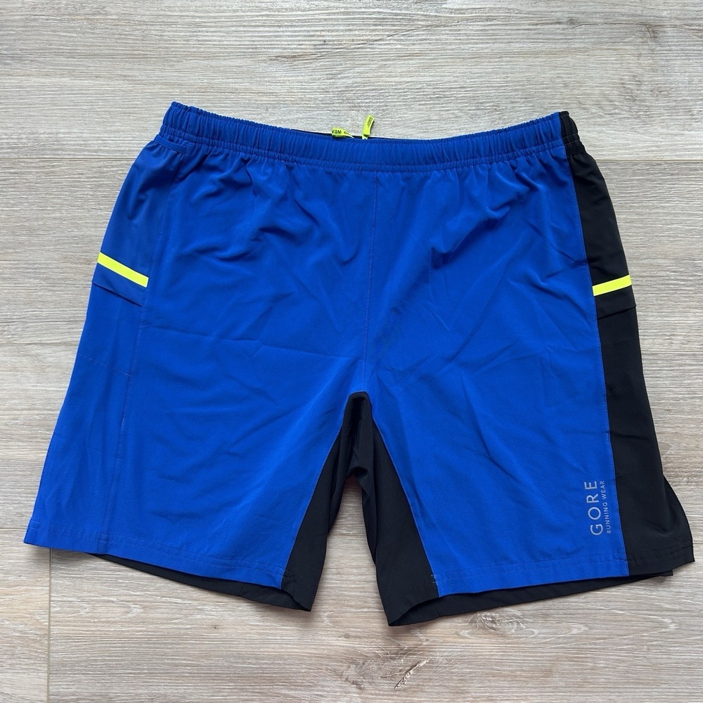 Gore Running‎ Wear Shorts Mens Large Black Blue Performance Drawstring Unlined